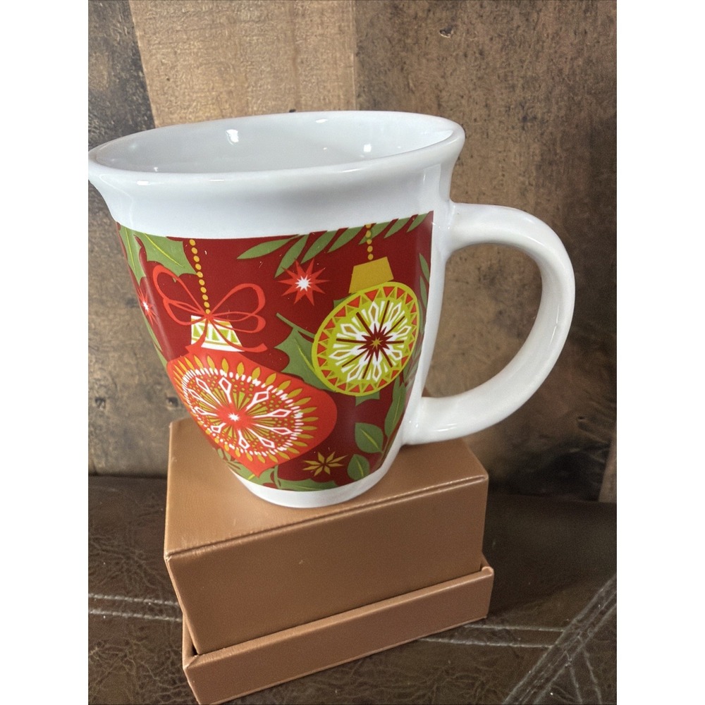 Royal Norfolk Christmas Ornament Coffee Cup Mug Red Green Gold Holiday 12oz